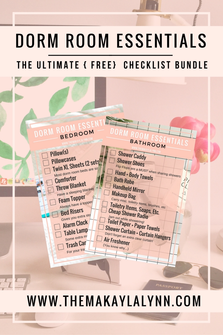 Dorm Room Essentials Checklist Bundle