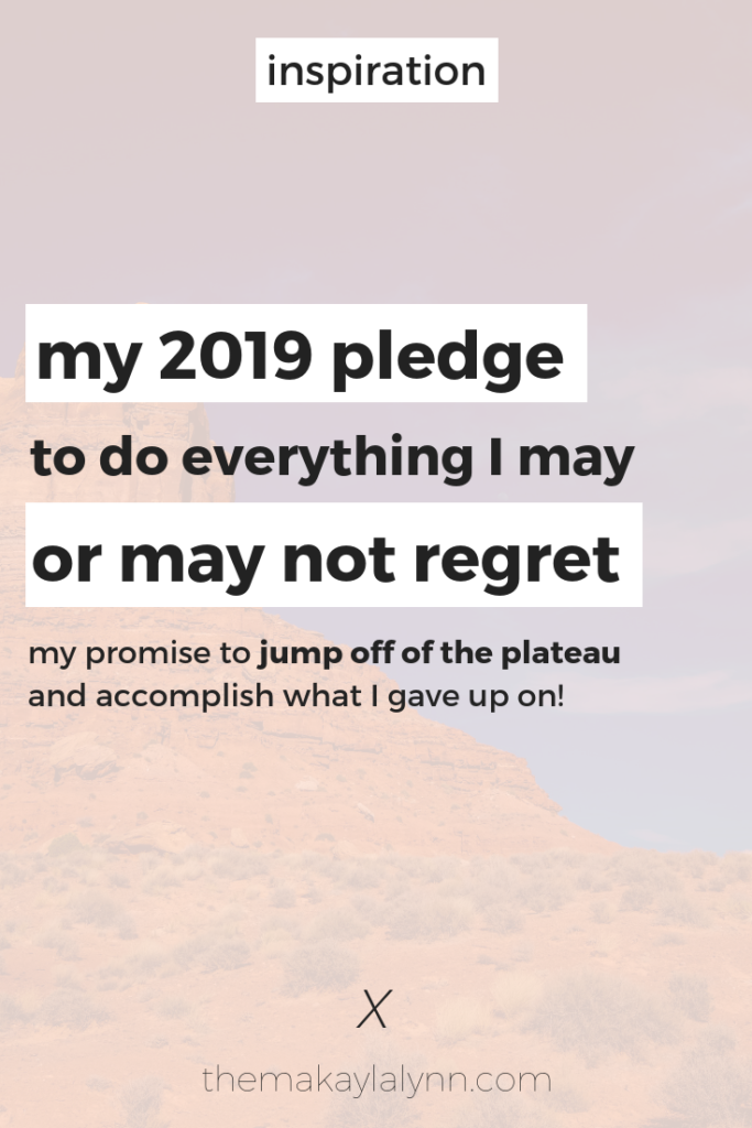 Jumping Off of The Plateau: My Pledge to do Everything I May or May Not Regret